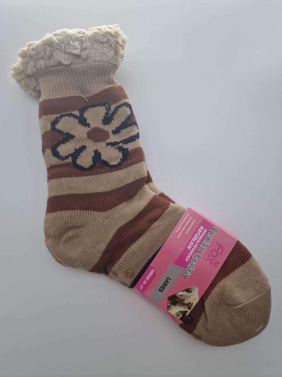 Hüttensocken mit Fleece – warme rutschfeste Kuschelsocken