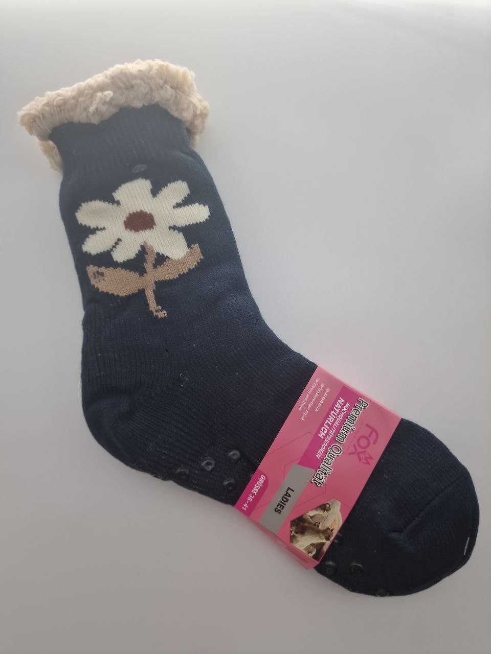 Hüttensocken mit Fleece – warme rutschfeste Kuschelsocken