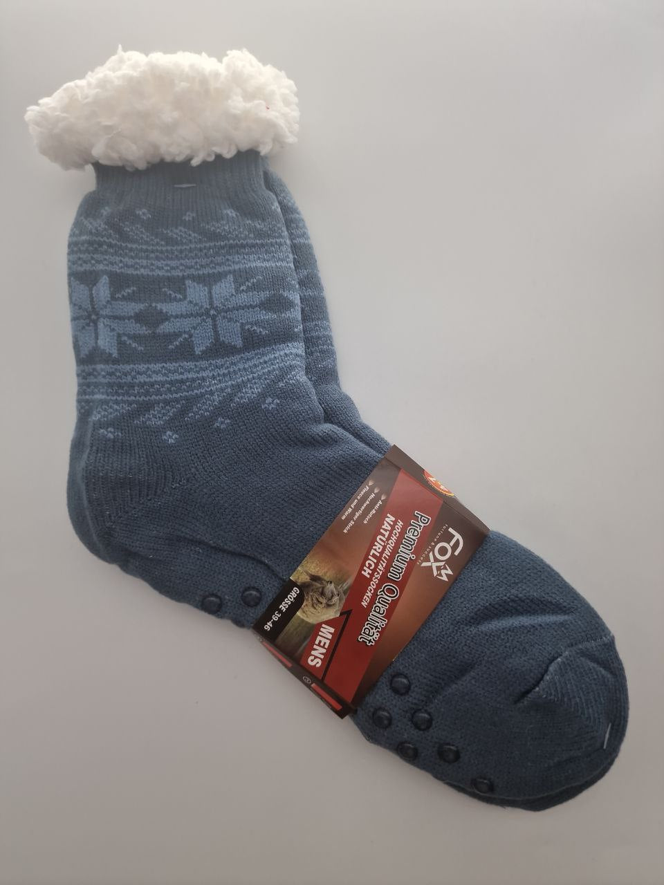 Hüttensocken „Oleos“ – warme rutschfeste Kuschelsocken mit Fleece