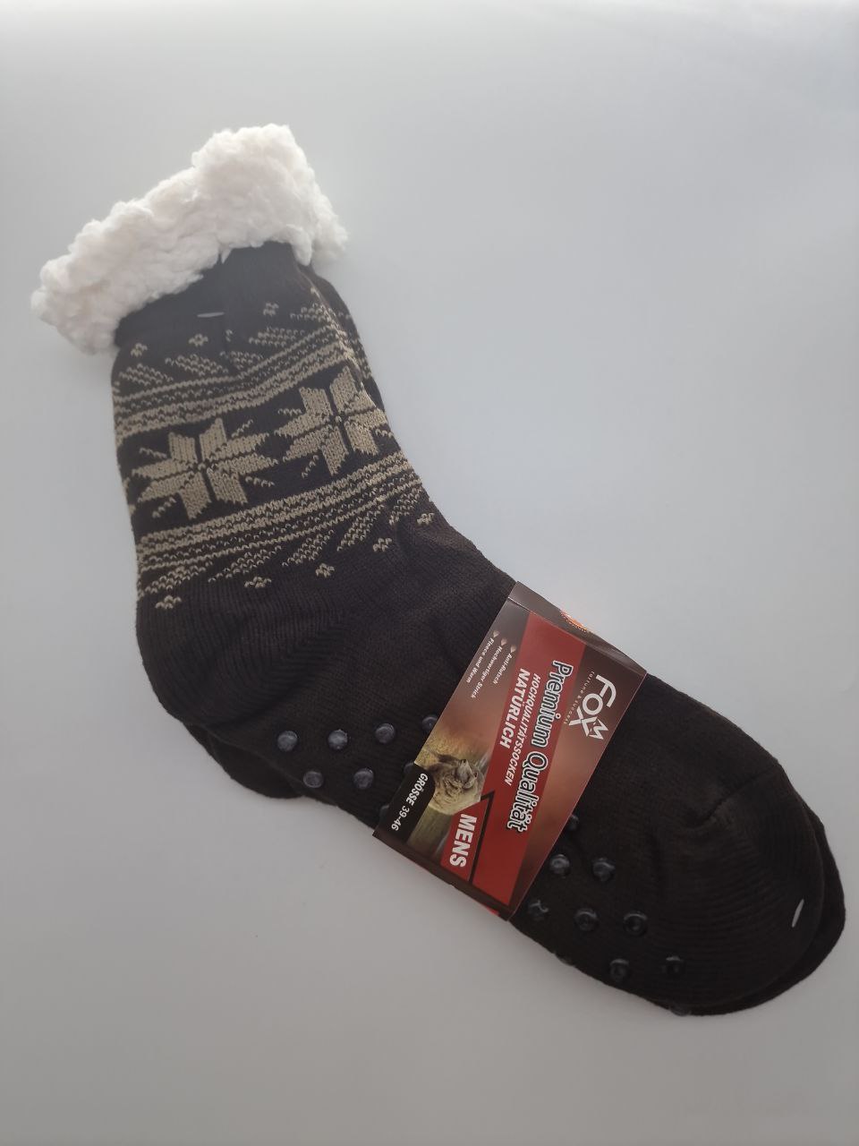 Hüttensocken „Oleos“ – warme rutschfeste Kuschelsocken mit Fleece