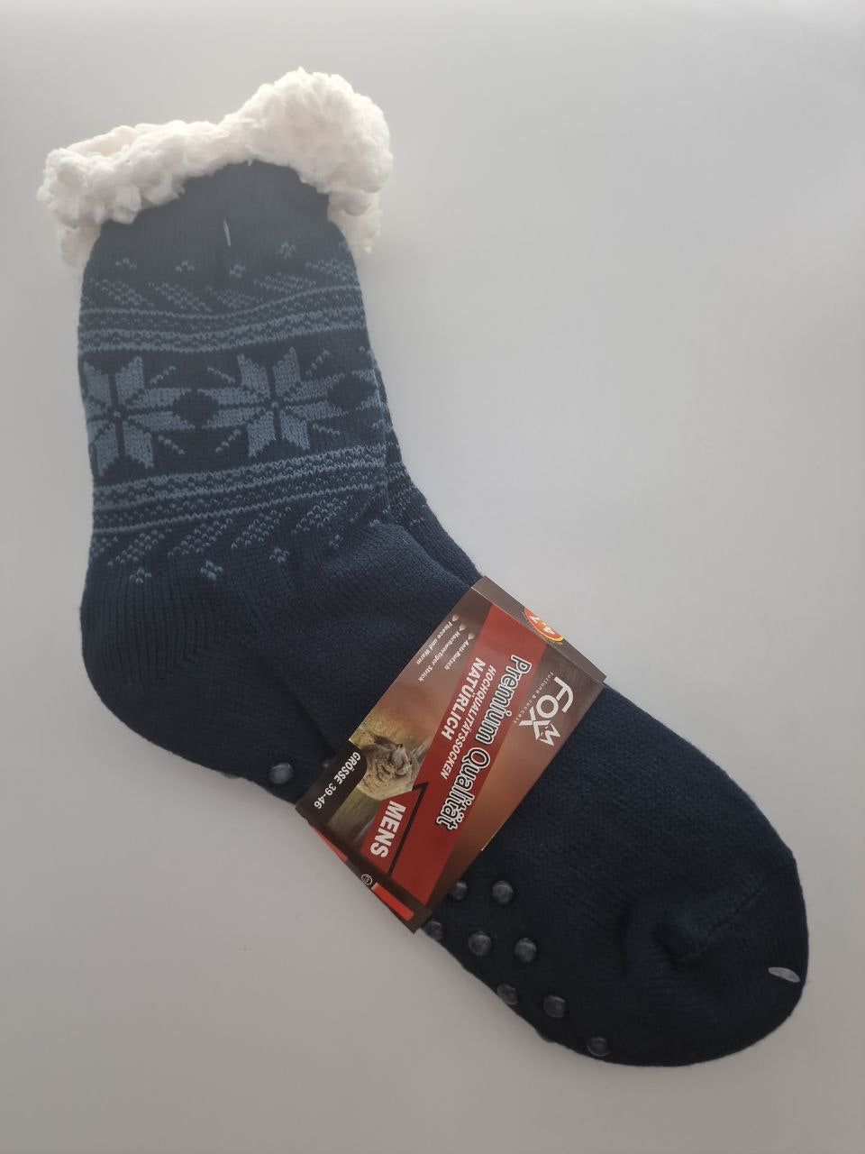 Hüttensocken „Oleos“ – warme rutschfeste Kuschelsocken mit Fleece