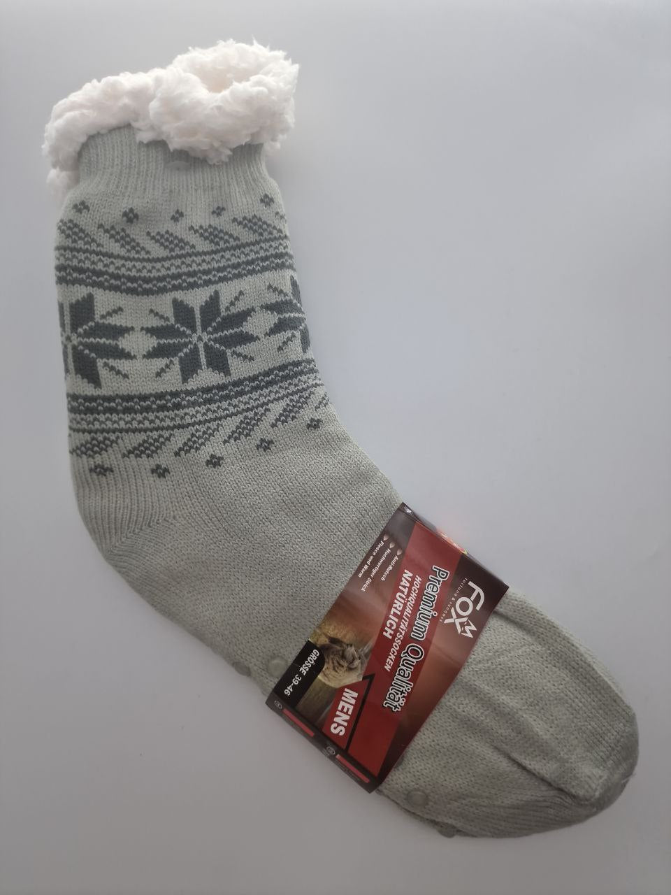 Hüttensocken „Oleos“ – warme rutschfeste Kuschelsocken mit Fleece