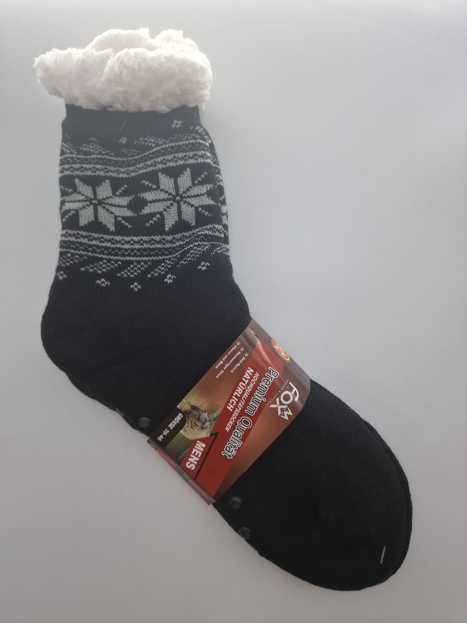 Hüttensocken „Oleos“ – warme rutschfeste Kuschelsocken mit Fleece