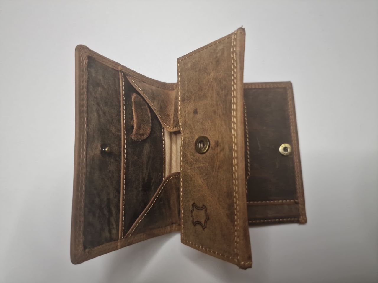 Herren Portemonnaie aus Echtleder – Vintage Braun